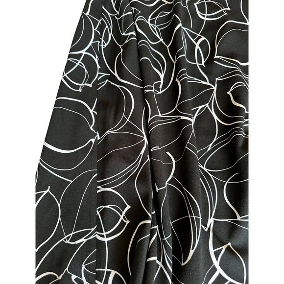 Alfani Skirt Plus Sz16W Midi Cobalt Breeze Black White Floral Elastic Waist NEW - Picture 3 of 12